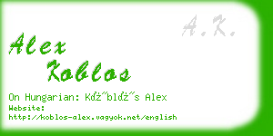 alex koblos business card